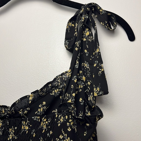 Anthropologie Black Floral Midi Dress - Picture 11 of 11